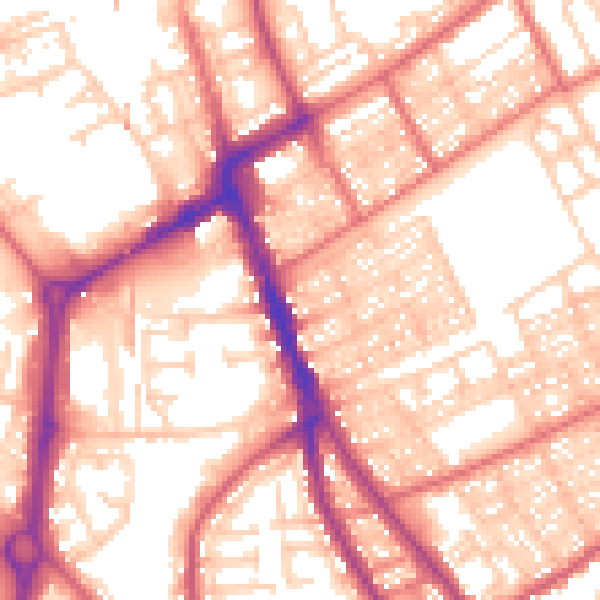 Daytime road noise heatmap for NE33 3JT