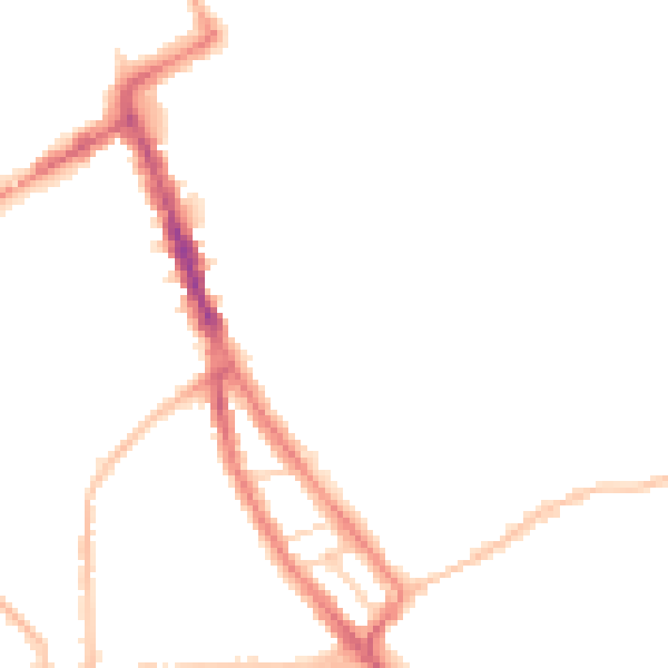 Night-time road noise heatmap for NE33 3LF