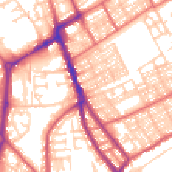 Daytime road noise heatmap for NE33 3LP