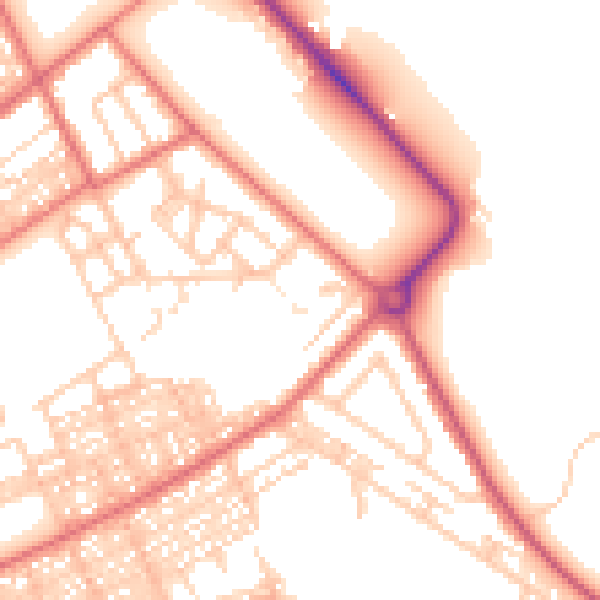 Daytime road noise heatmap for NE33 3ND