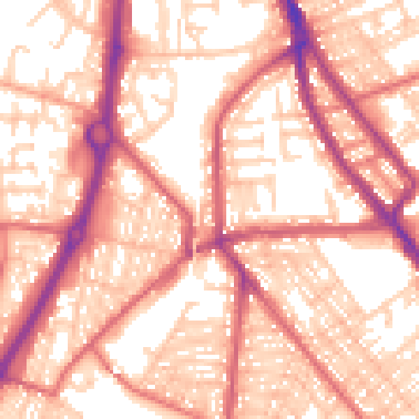 Daytime road noise heatmap for NE33 4AB