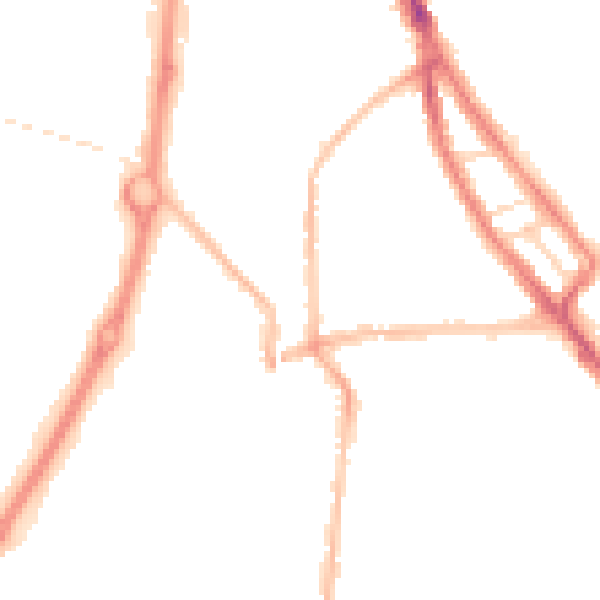 Night-time road noise heatmap for NE33 4AB