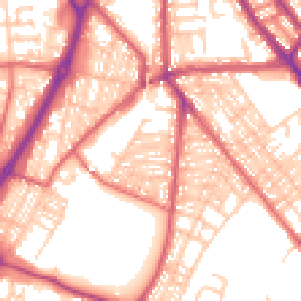 Daytime road noise heatmap for NE33 4JU