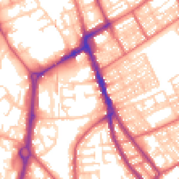 Daytime road noise heatmap for NE33 4NN