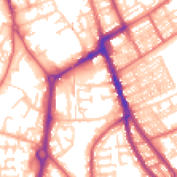 Daytime road noise heatmap for NE33 4PN