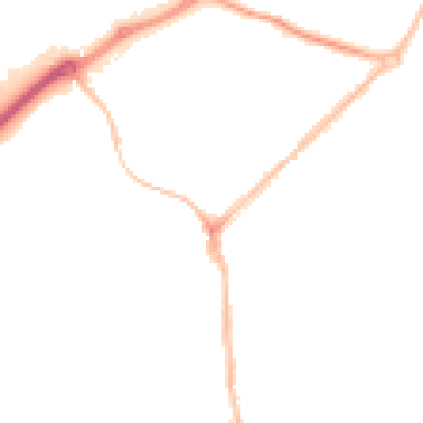 Night-time road noise heatmap for NE33 4RD