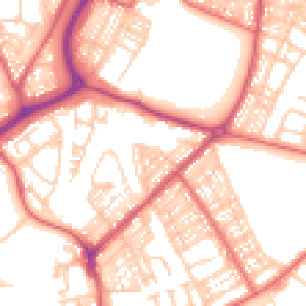 Daytime road noise heatmap for NE33 4SZ