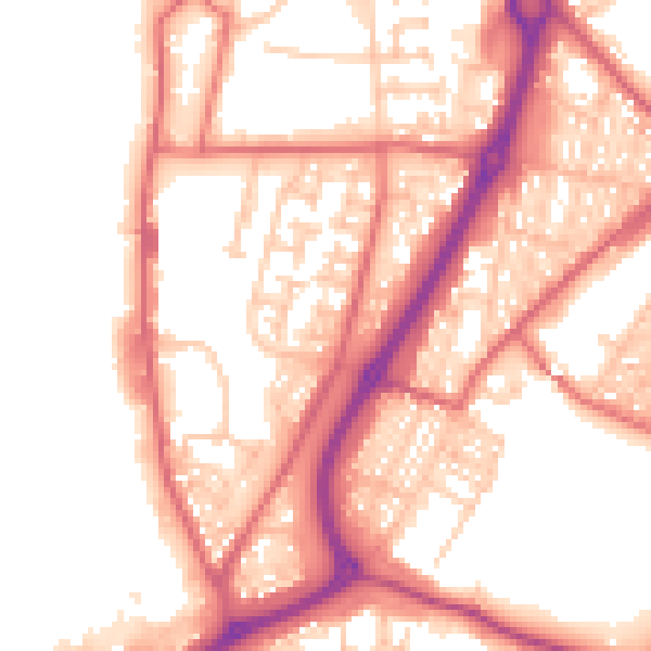 Daytime road noise heatmap for NE33 5AT