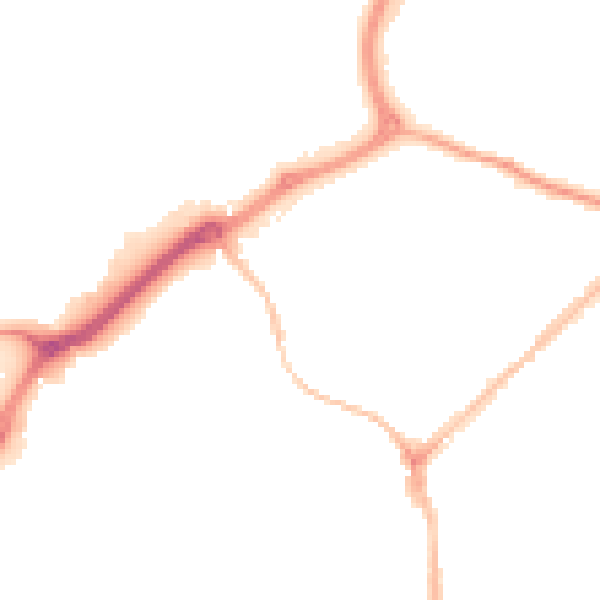 Night-time road noise heatmap for NE33 5NB