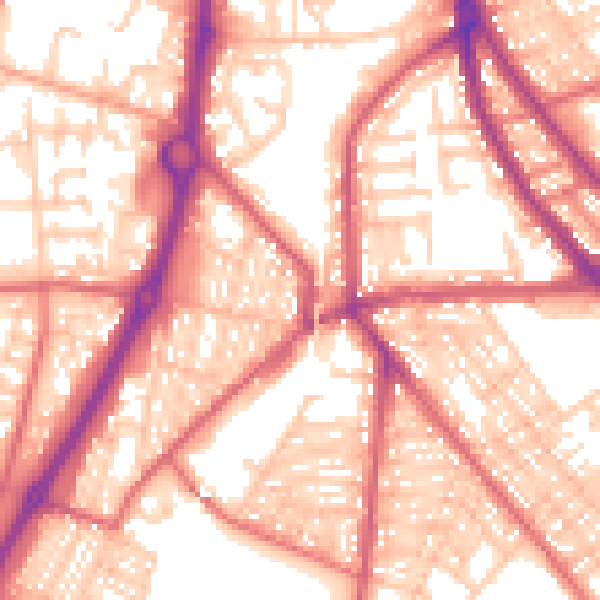 Daytime road noise heatmap for NE33 5QE