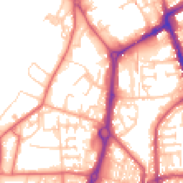 Daytime road noise heatmap for NE33 5RS