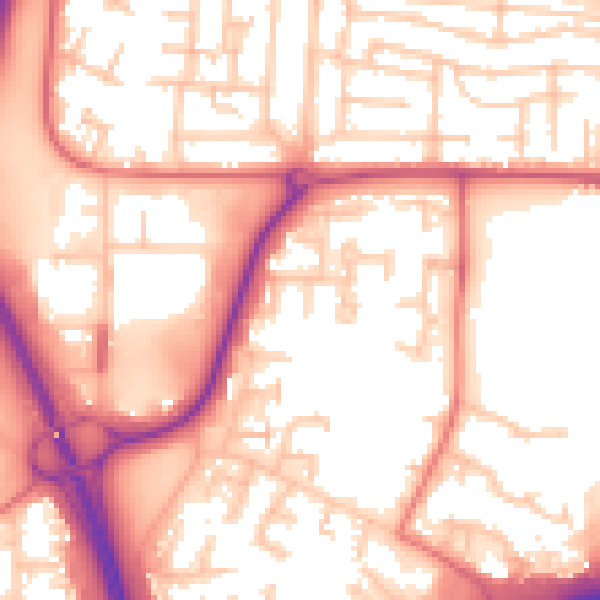 Daytime road noise heatmap for NE37 1AP