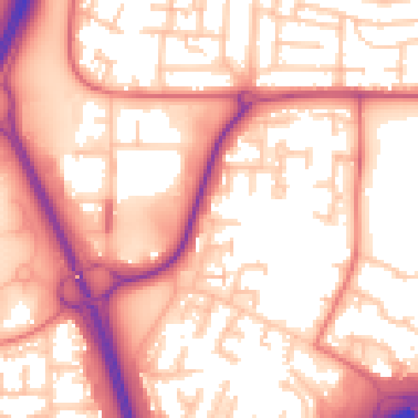 Daytime road noise heatmap for NE37 1AR