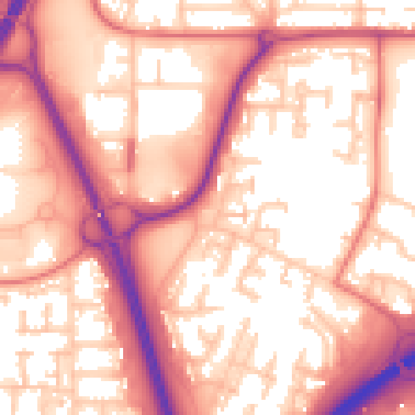 Daytime road noise heatmap for NE37 1AX