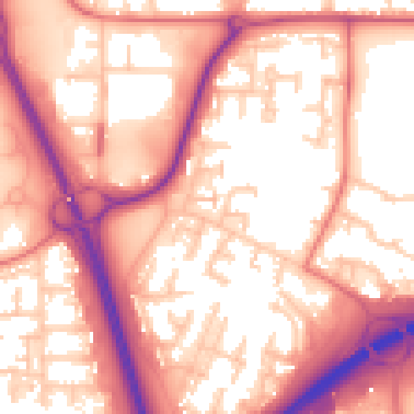 Daytime road noise heatmap for NE37 1AY