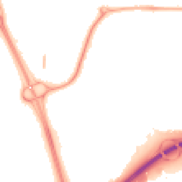 Night-time road noise heatmap for NE37 1AY