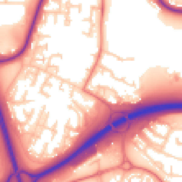 Daytime road noise heatmap for NE37 1BD