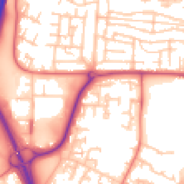 Daytime road noise heatmap for NE37 1BQ