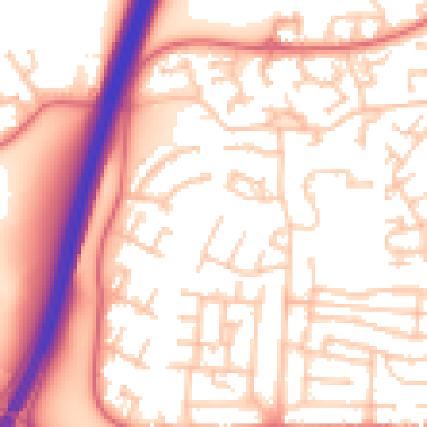 Daytime road noise heatmap for NE37 1DA