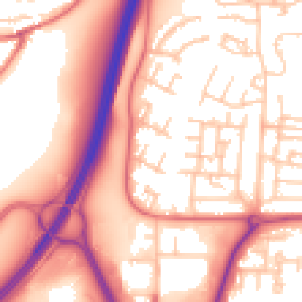 Daytime road noise heatmap for NE37 1DN