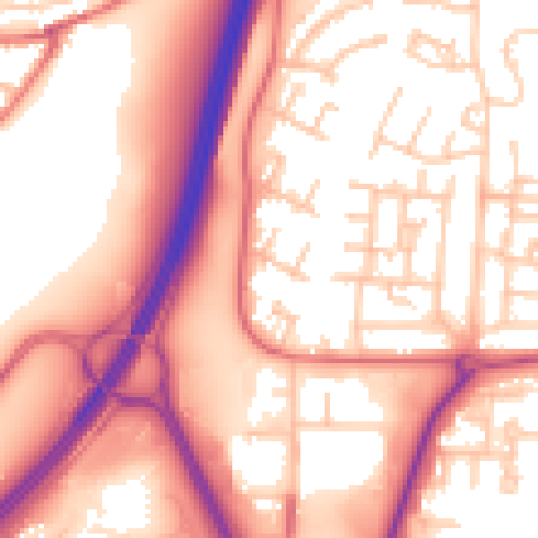 Daytime road noise heatmap for NE37 1DQ