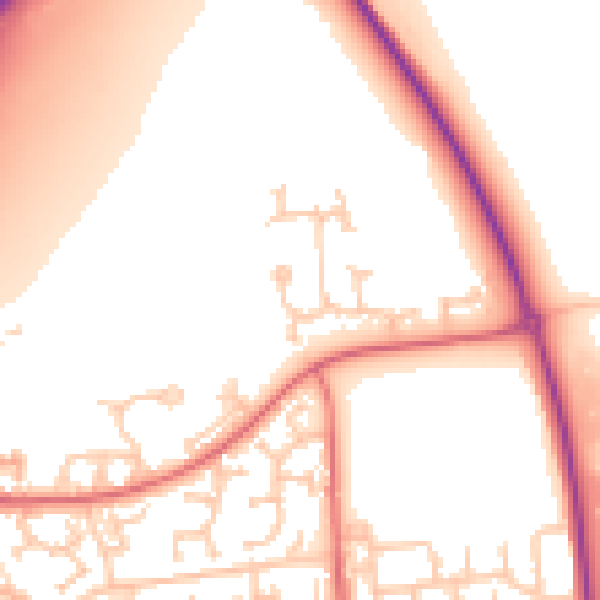Daytime road noise heatmap for NE37 1ND