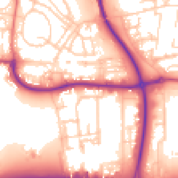 Daytime road noise heatmap for NE37 2AE