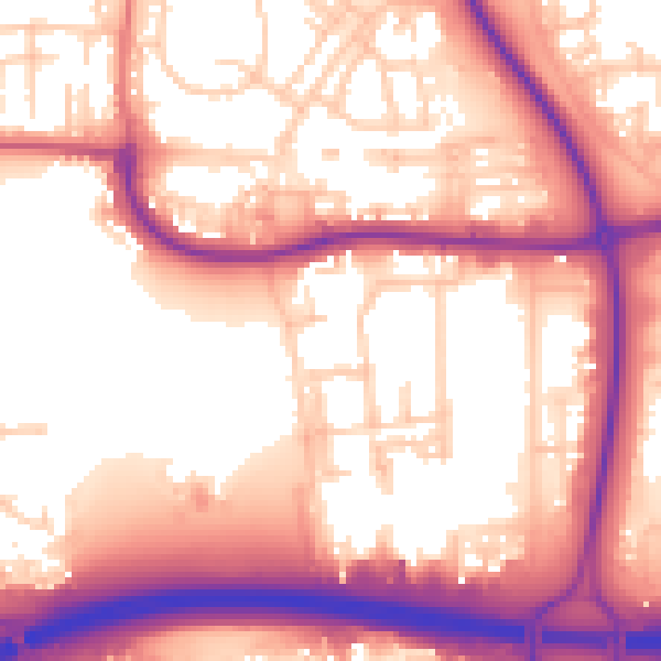Daytime road noise heatmap for NE37 2DY