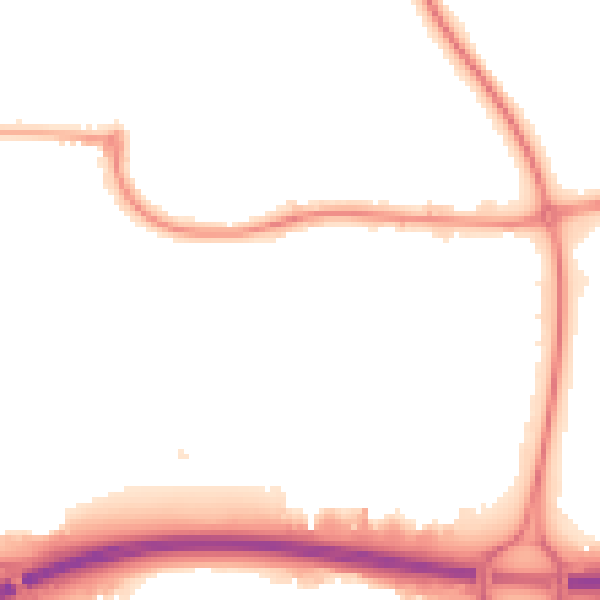 Night-time road noise heatmap for NE37 2DY