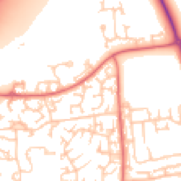 Daytime road noise heatmap for NE37 2LU