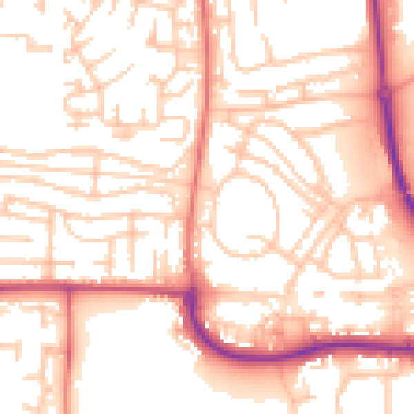 Daytime road noise heatmap for NE37 2QA