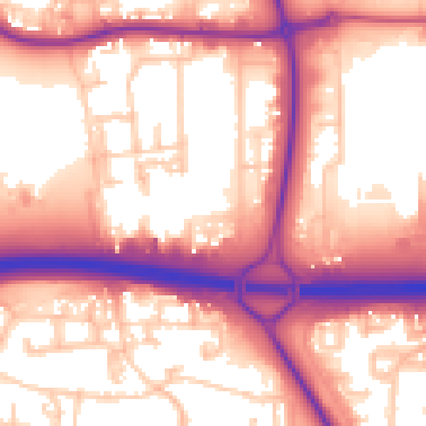 Daytime road noise heatmap for NE37 2SF