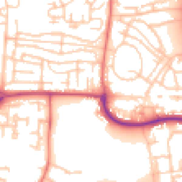 Daytime road noise heatmap for NE37 2TH
