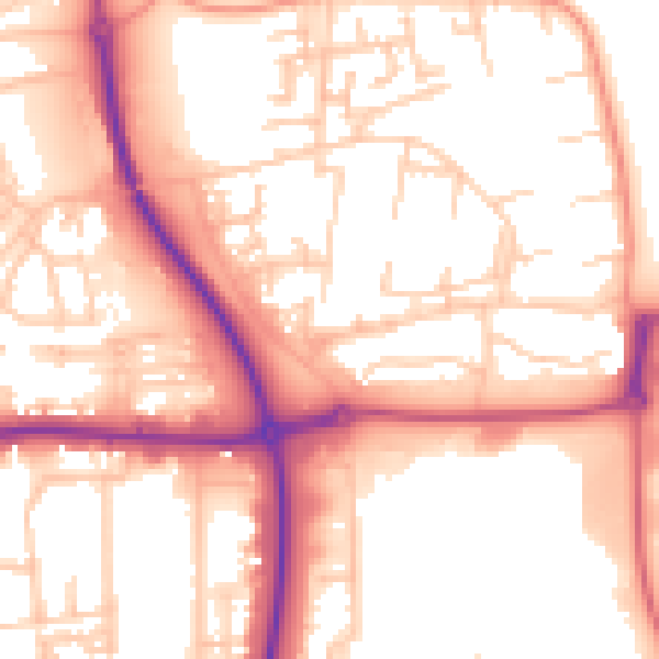 Daytime road noise heatmap for NE37 3AH