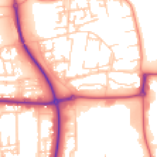 Daytime road noise heatmap for NE37 3AJ