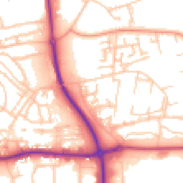 Daytime road noise heatmap for NE37 3AP