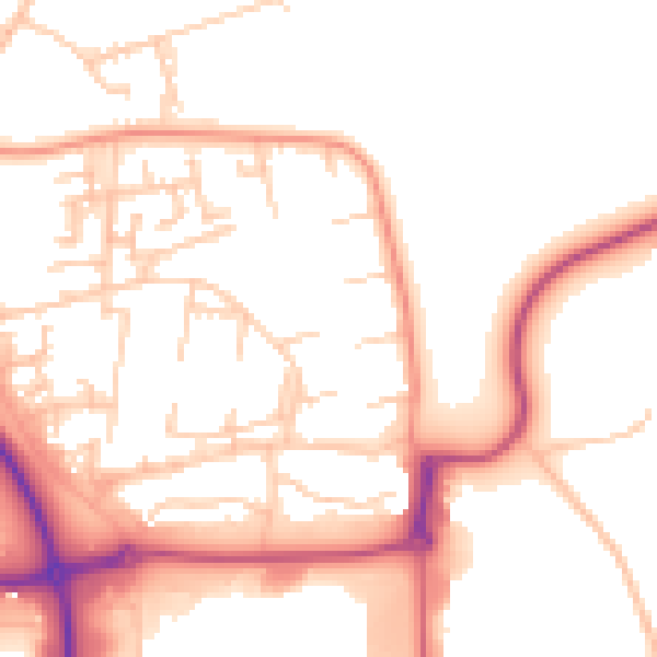 Daytime road noise heatmap for NE37 3BP