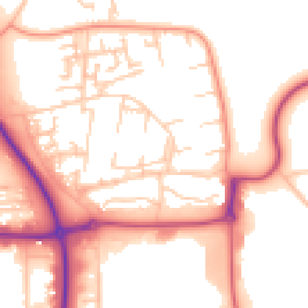 Daytime road noise heatmap for NE37 3DZ