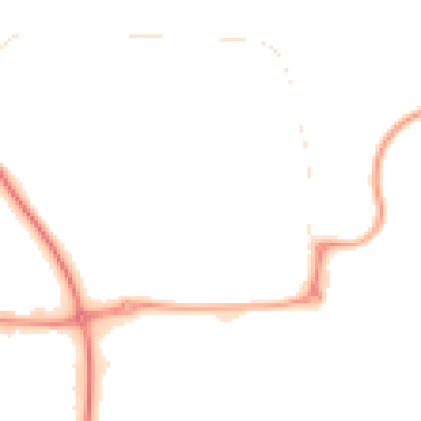 Night-time road noise heatmap for NE37 3DZ