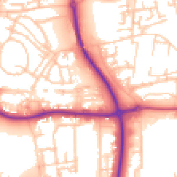 Daytime road noise heatmap for NE37 3ET