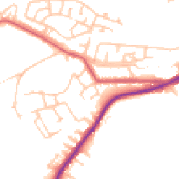 Daytime road noise heatmap for NE39 1DU