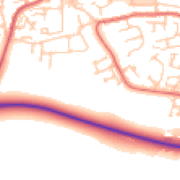 Daytime road noise heatmap for NE40 3DA
