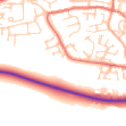 Daytime road noise heatmap for NE40 3DE