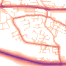 Daytime road noise heatmap for NE40 3NR