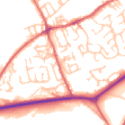 Daytime road noise heatmap for NE40 4DP