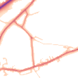Daytime road noise heatmap for NE40 4QY