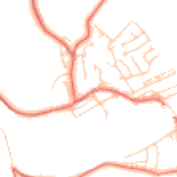 Daytime road noise heatmap for NE41 8AF