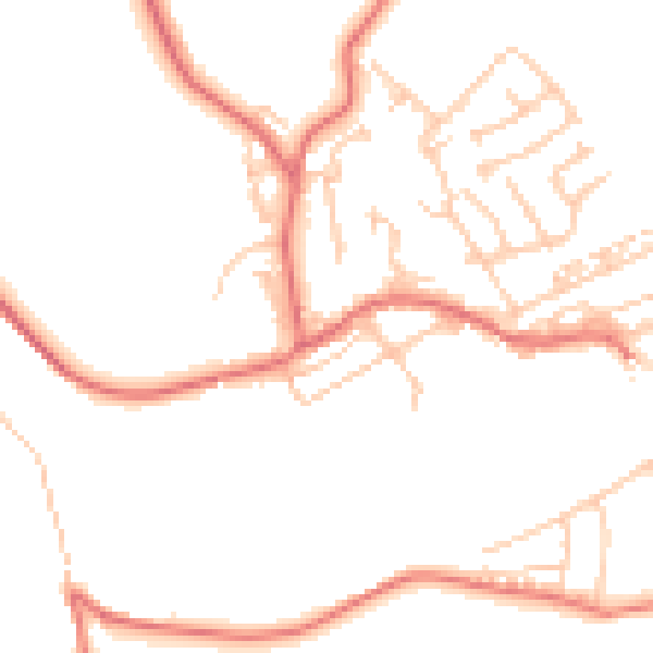 Daytime road noise heatmap for NE41 8AQ