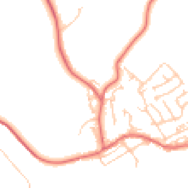 Daytime road noise heatmap for NE41 8BA