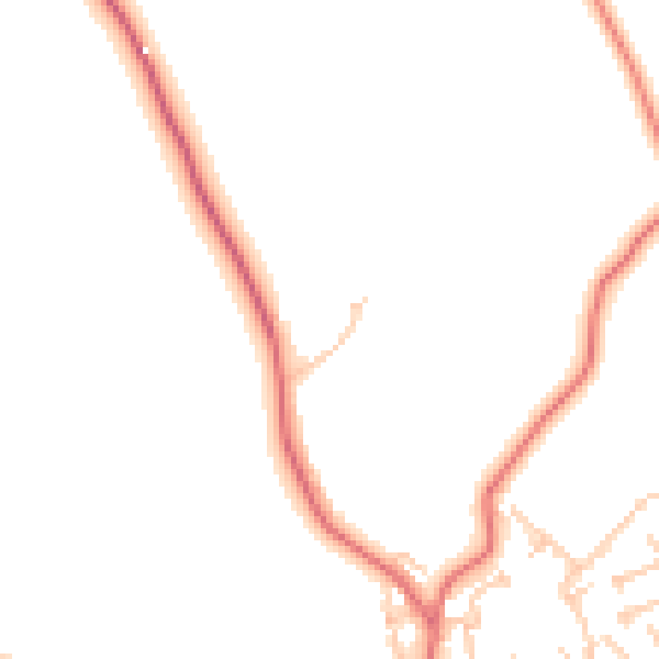 Daytime road noise heatmap for NE41 8BD
